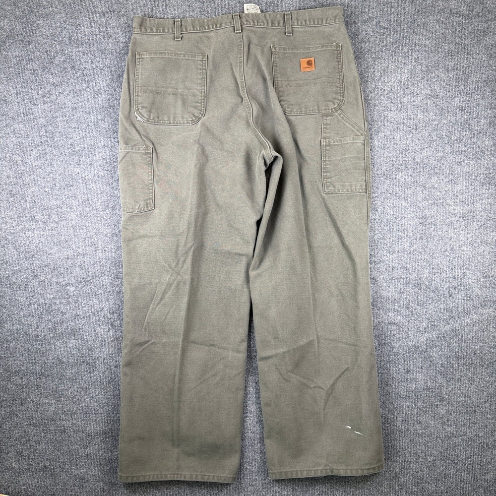 Carhartt Carpenter Pants Mens 38x30 Green Canvas Moss Green Dungaree B11 MOS